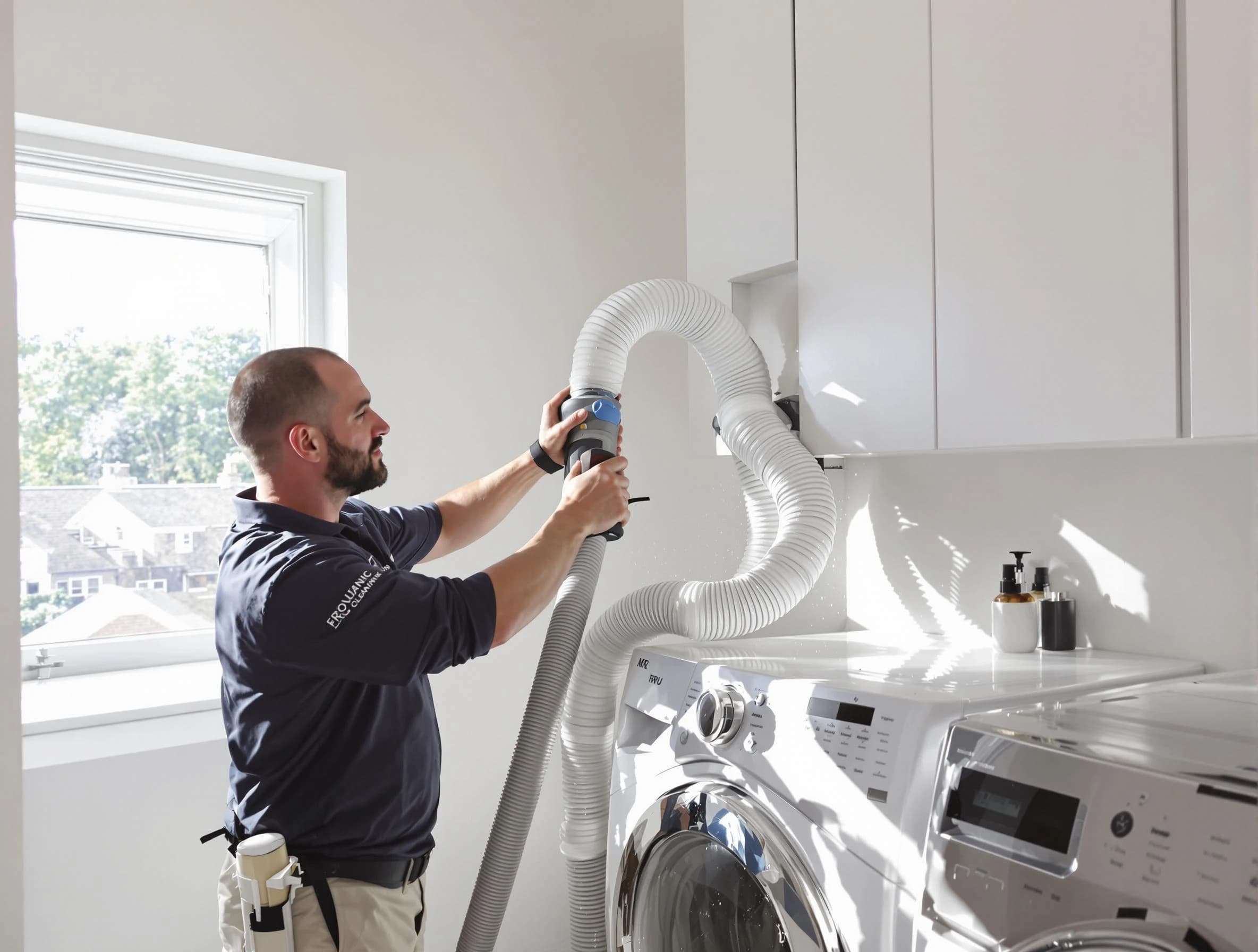 Certified Collier Dryer Vent Cleaning technician performing dryer vent cleaning in Collier
