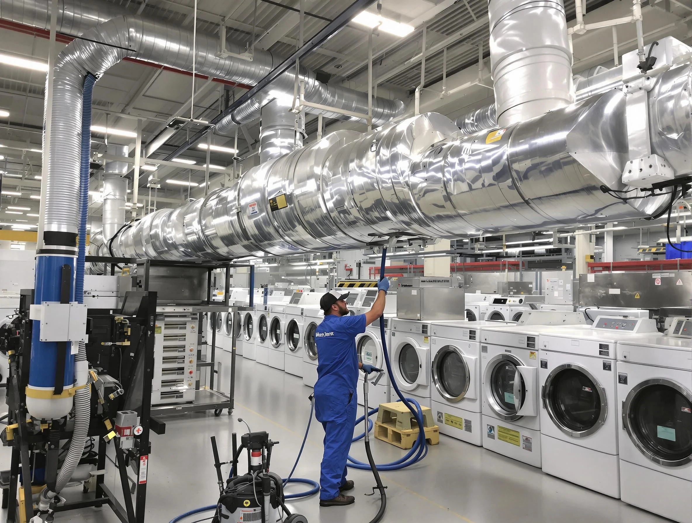 Collier Dryer Vent Cleaning team performing heavy-duty industrial dryer vent cleaning in Collier